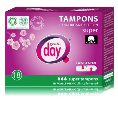 Gentle Day Tampony ze 100% bawełny ekologicznej super