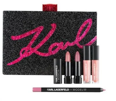 Karl Lagerfeld The Karl Lagerfeld + ModelCo, Minaudiere with Mini Lip Kit (Zestaw do makijażu ust)