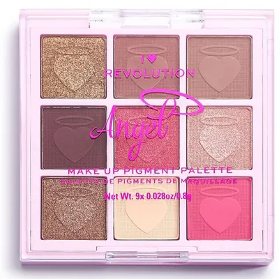 I Heart Revolution Fantasy Makeup, Pigment Palette Angel (Paleta 9 cieni do powiek)