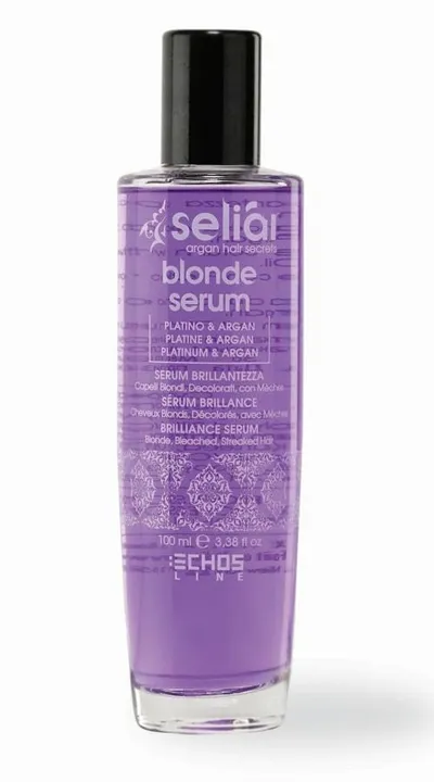 Echos Line Seliar, Blonde Serum Platinum & Argan (Serum do włosów rozjaśnianych i blond z platyną i olejkiem arganowym)