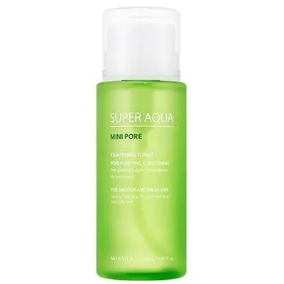 Missha Super Aqua, Mini Pore, Tightening Toner (Łagodzący tonik zwężający rozszerzone pory)