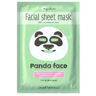 Action My Skin, Facial Sheet Mask with Cucumber Extract  Panda Face (Nawilżająca maseczka w płachcie z wyciągiem z ogórka)