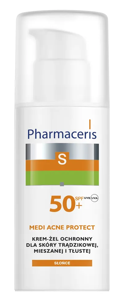 Pharmaceris S Medi Acne Protect, Krem - żel ochronny dla skóry trądzikowej, mieszanej i tłustej SPF 50+