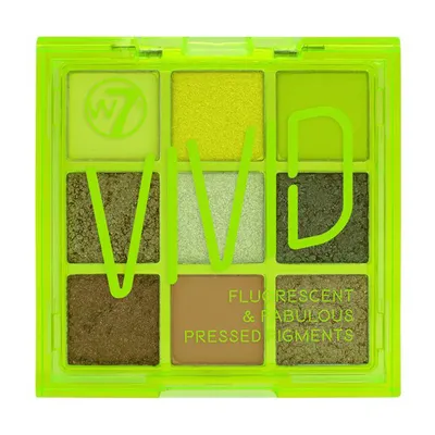 W7 Vivid, Glowin Green Eyeshadow Palette (Paleta 9 cieni do powiek)