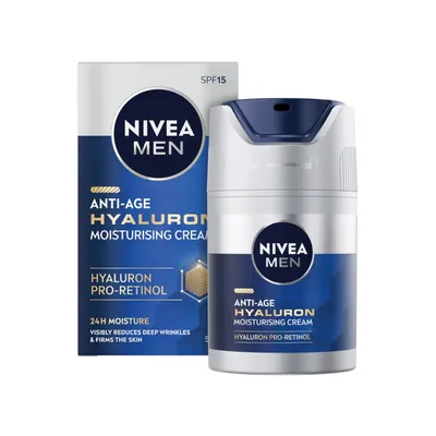 Nivea Men, Anti-Age Hyaluron Moisturising Cream with Pro-Retinol SPF15 (Przeciwzmarszczkowy krem do twarzy z pro-retinolem SPF15)
