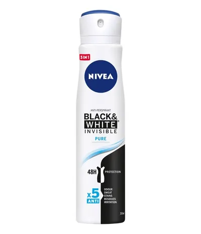 Nivea Invisible, Black & White, Pure ,48h Protection Anti-Perspirant Spray (Antyperspirant w sprayu)