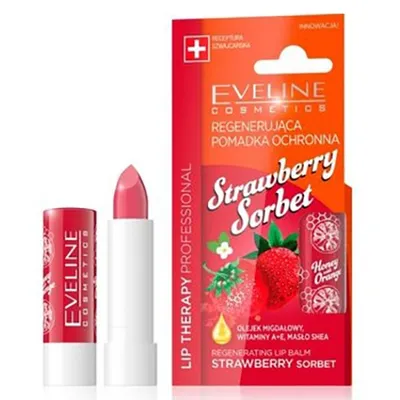 Eveline Cosmetics Lip Therapy Professional, Regenerująca pomadka ochronna `Strawberry Sorbet`