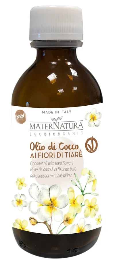 MaterNatura Olio di Cocco ai Fiori di Tiarè (Olej kokosowy z kwiatami tiare)