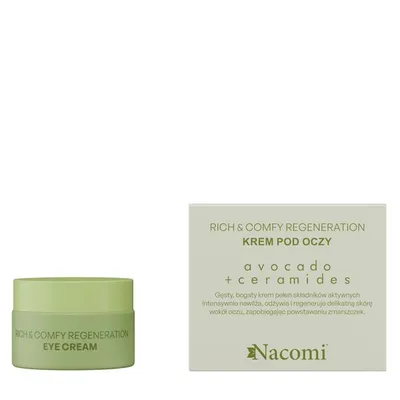 Nacomi Rich & Comfy, Regeneration Eye Cream (Odmładzający krem pod oczy z awokado i ceramidami)