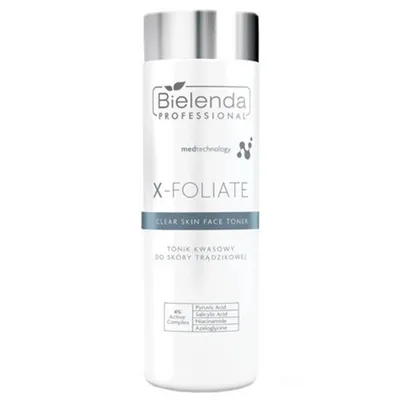 Bielenda Professional X-Foliate, Clear Skin Face Toner (Tonik z kwasami dla skóry trądzikowej)