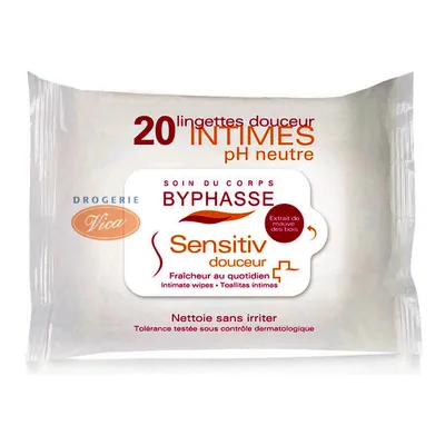 Byphasse Sensitiv, Intimate Wipes (Chusteczki do higieny intymnej do skóry wrażliwej)