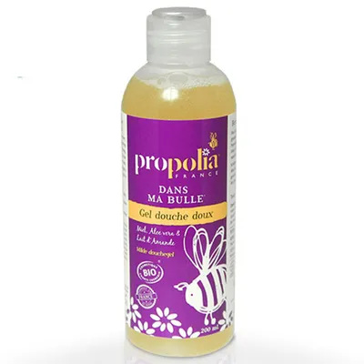 Beeyes Propolia, Dans ma Bulle, Gel Douche Doux (Hipoalergiczny żel pod prysznic z miodem, aloesem i mlekiem migdałowym)