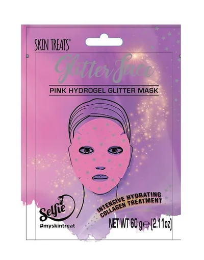 Skin Treats Glitter Face Pink Hydrogel Glitter Mask (Różowa maska hydrożelowa z brokatem)