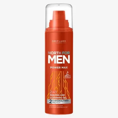 Oriflame North For Men, Power Max Shaving And Cleansing Gel (Żel do golenia i mycia twarzy)