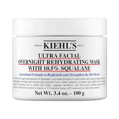 Kiehl's Ultra Facial Overnight Rehydrating Mask with 10.5% Squalane (Maska nawilżająca na noc ze skwalanem)