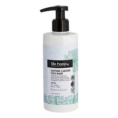 Bio Happy Neutral & Delicate, Sapone Liquido Viso Mani Avena (Delikatne mydło w płynie do twarzy i rąk `Owies`)