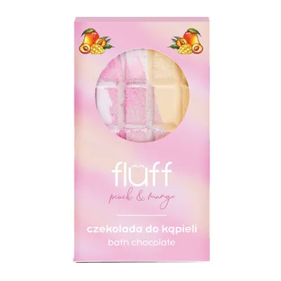 Fluff Superfood, Peach & Mango Bath Chocolate (Czekolada do kąpieli `Brzoskwinia i mango`)