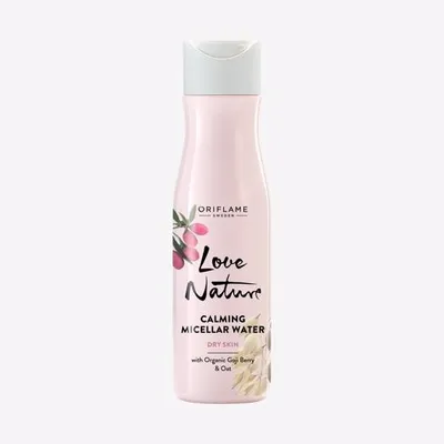 Oriflame Love Nature, Calming Micellar Water (Kojący płyn micelarny z organicznym owsem i jagodami goji nowa mniej pieniąca się formuła)