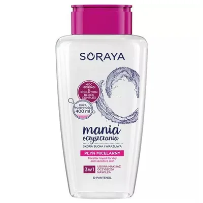 Soraya Mania Oczyszczania, Płyn micelarny 3w1 do skóry suchej i wrażliwej