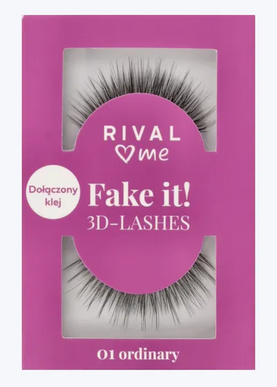 Rival Loves Me Fake it! 3D Lashes 01 Ordinary (Sztuczne rzęsy i klej)