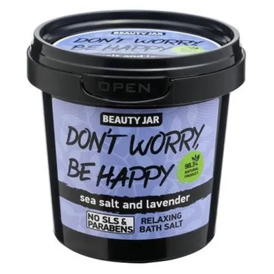 Beauty Jar Don't Worry Be Happy, Sea Salt and Lvender Relaxing Bath Salt (Relaksująca sól do kąpieli)