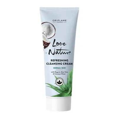 Oriflame Love Nature, Refreshing Cleansing Cream with Organic Aloe Vera & Coconut Water (Krem oczyszczający z organicznym aloesem i wodą kokosową)