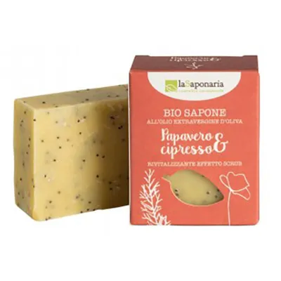 La Saponaria Sapone Papavero e Cipresso (Naturalne mydło rewitalizujące o działaniu peelingującym `Mak i cyprys`)