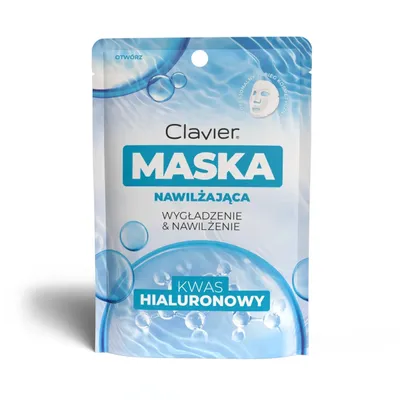 Clavier Kwas Hialuronowy, Wygładzenie & Nawilżenie, Maska nawilżająca w płachcie