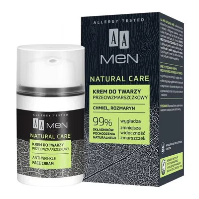 AA Men, Natural Care, Krem do twarzy przeciwzmarszczkowy