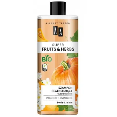 AA Super Fruits & Herbs, Szampon do włosów regenerujący `Dynia i jaśmin`