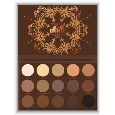 Glam Shop Kolekcja Mandala, GlamBOX, Paleta 15 cieni do powiek `Totalny Mat Nude`