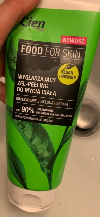 Cien Food for Skin, Wygładzający żel-peeling do mycia ciała `Orzeźwienie z zieloną herbatą`