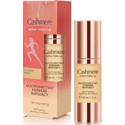 Cashmere Active Make-Up, Multi-Tasking, Mattifying Foundation, 16h Long Lasting (Multifunkcyjny podkład matujący)