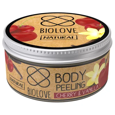 Biolove Cherry & Vanilla, Body Scrub (Peeling do ciała `Wiśnia - wanilia`)