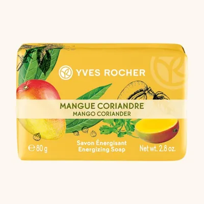 Yves Rocher Les Plaisirs Nature, Savon Energisant Mangue Coriandre (Energizujące mydło `Mango i kolendra`)