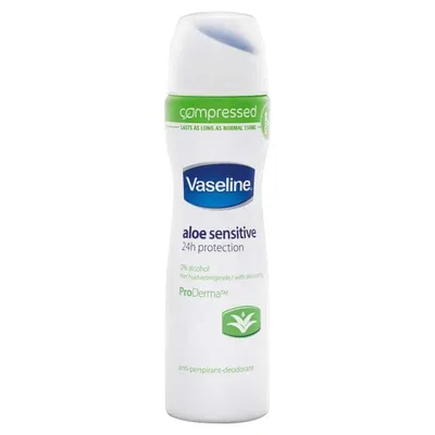 Vaseline Aloe Sensitive 48h Protection 0 % Alcohol Anti-perspirant Spray (Antyperspirant bez alkoholu z aloesem)