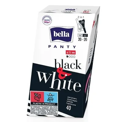 Bella Panty Slim Black & White Pantyliners (Wkładki higieniczne białe i czarne)