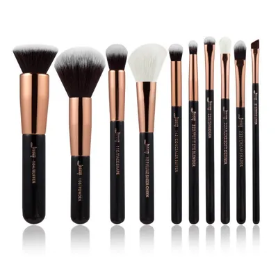 Jessup T156 Brushes Set Black Rose Gold (Zestaw 10 pędzli do makijażu)