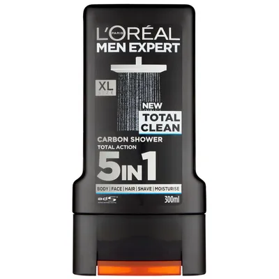 L'Oreal Paris Men Expert, Total Clean, Carbon Shower 5 in 1 (Żel pod prysznic)