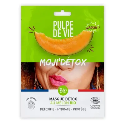Pulpe de Vie Moji'Detox, Masque Detox Au Melon Bio (Detoksykująca maseczka w płachcie z bio bawełny)