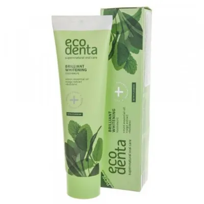 Ecodenta Brilliant Whitening Toothpaste (Wybielająca pasta do zębów z olejkiem miętowym, wyciągiem z szałwii i kalidentem)