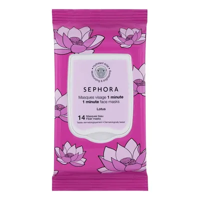 Sephora Collection, 1 Minute Face Mask Lotus (Zestaw masek w płachcie `Lotos`)