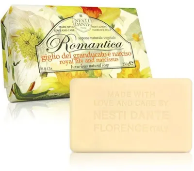 Nesti Dante Romantica, Royal Lily & Narcissus Luxurious Natural Soap (Luksusowe naturalne mydło toaletowe `Lilia & narcyz`)