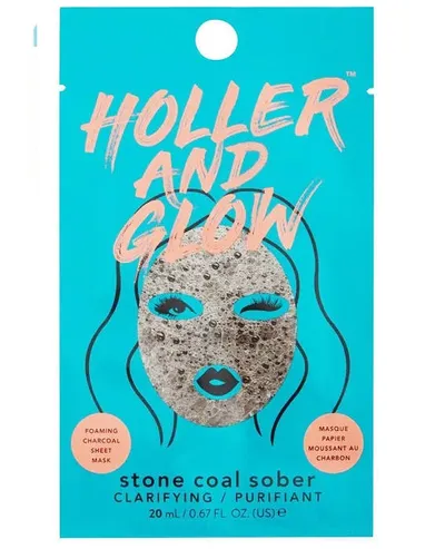 Holler and Glow Stone Coal Sober, Clarifying Face Mask (Maseczka w płachcie do twarzy z aktywnym węglem)