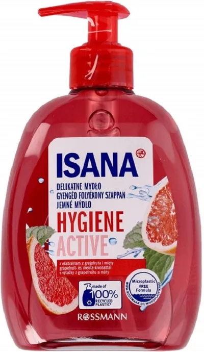 Isana Milde Seife Hygiene Aktiv (Delikatne mydło w płynie z ekstraktem z grejpfruta oraz mięty)