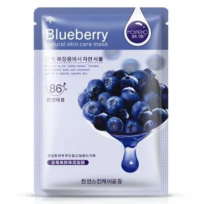 Rorec Natural Skin Care Mask Blueberry (Maska w płacie `Borówka`)