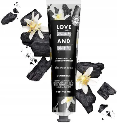 Love Beauty and Planet Active Charcoal and Orange Flower Detox Whitening Toothpaste (Pasta do zębów z węglem i kwiatem pomarańczy)