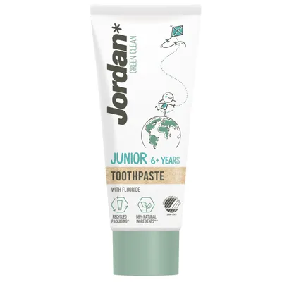 Jordan Green Clean Toothpaste Junior 6+ with Fluoride (Pasta do zębów dla dzieci  z fluorem)