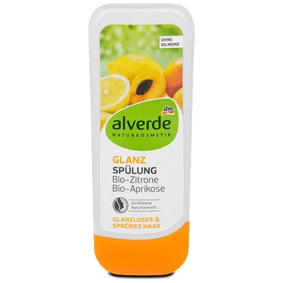 Alverde Glanz-Spulung Zitrone Aprikose (Odżywka do spłukiwania do włosów łamliwych i pozbawionych blasku)