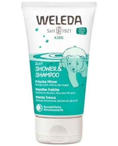 Weleda Kids 2 in 1 Shower & Shampoo Frische Minze (2 w 1 Szampon i płyn do mycia ciała)
